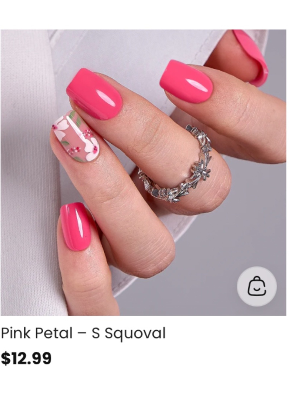 CurvLife Gel Press On Nails - Pink Petal - squoval
